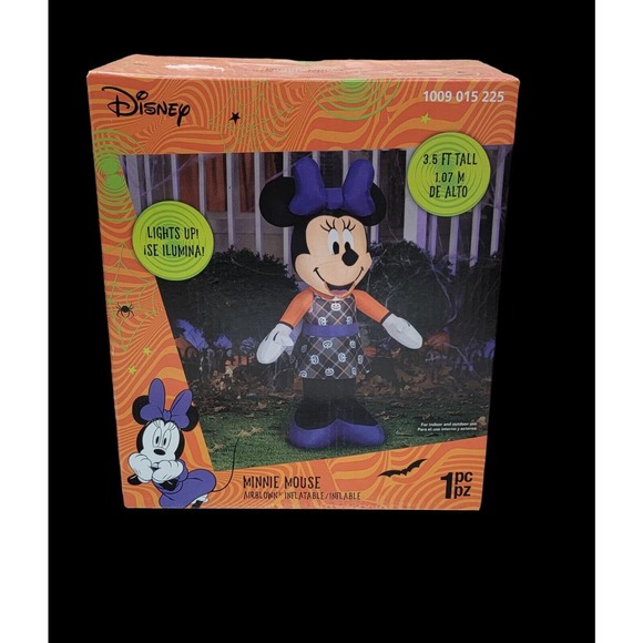 New In‎ Box 3.5 ft Light Up Airblown Inflatable Halloween Minnie Mouse